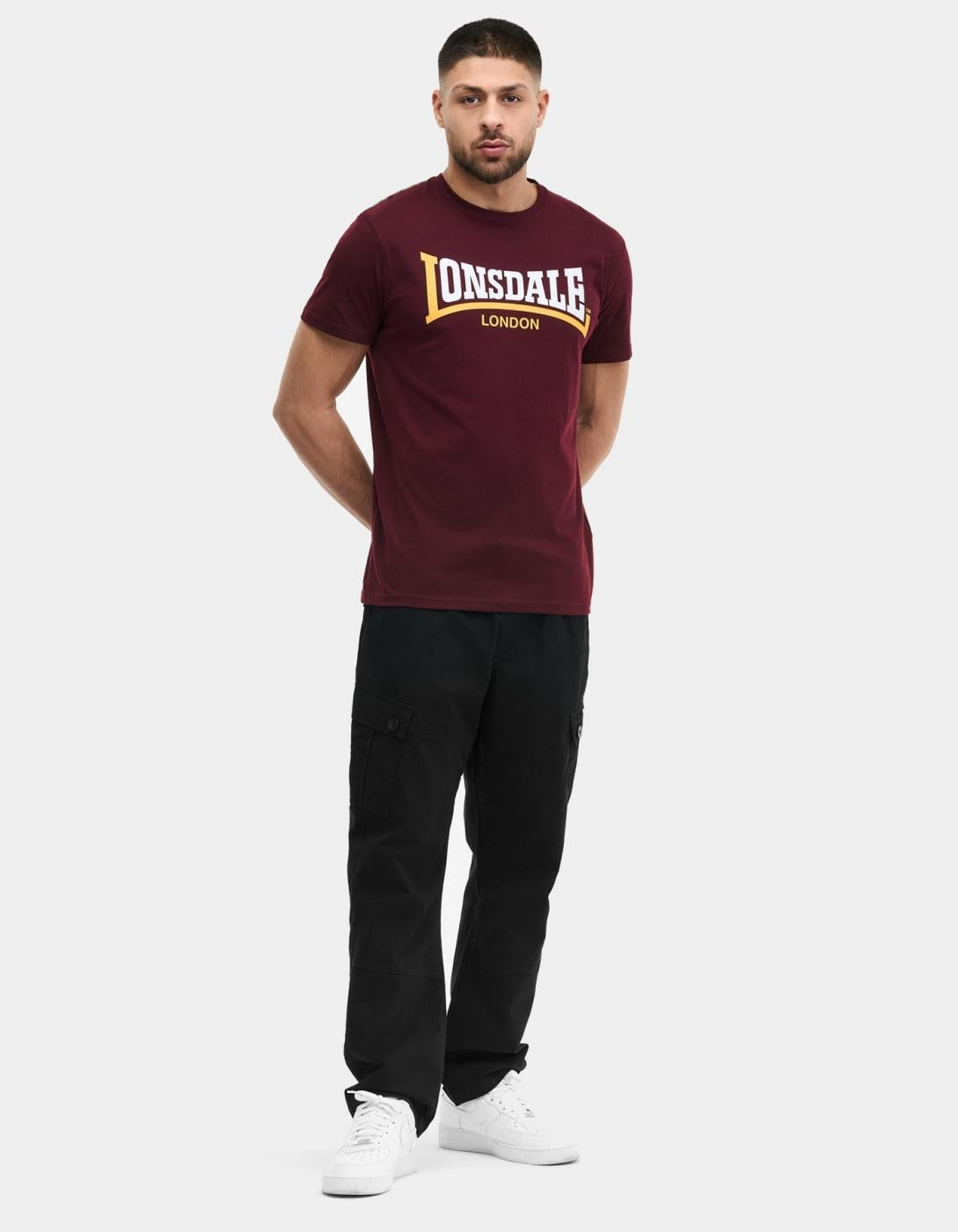 Camiseta LONSDALE TWO TONE - Oxblood/Yellow