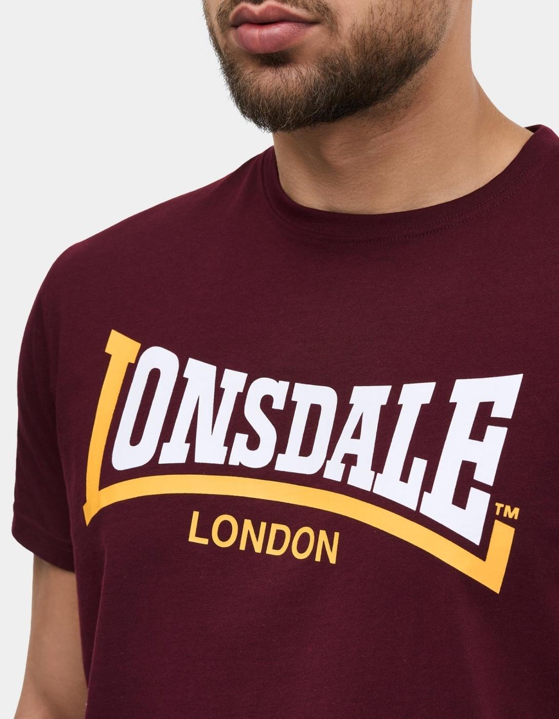 Camiseta LONSDALE TWO TONE - Oxblood/Yellow