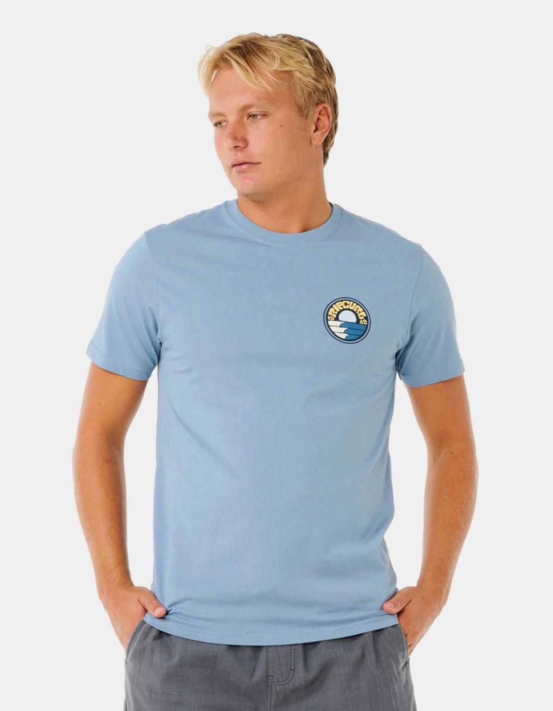 Camiseta RIP CURL PACIFIC RINSE STACKED - Faded Denim
