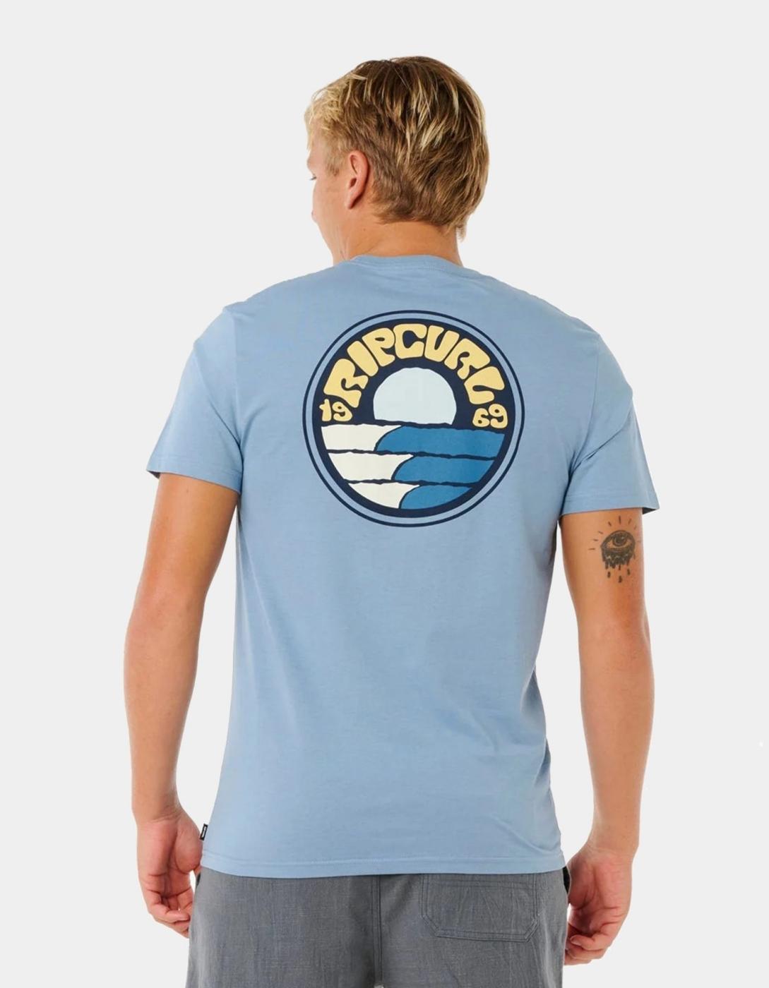 Camiseta RIP CURL PACIFIC RINSE STACKED - Faded Denim