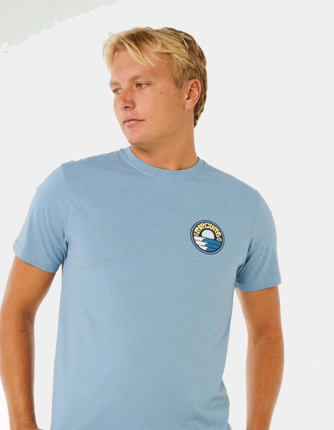 Camiseta RIP CURL PACIFIC RINSE STACKED - Faded Denim