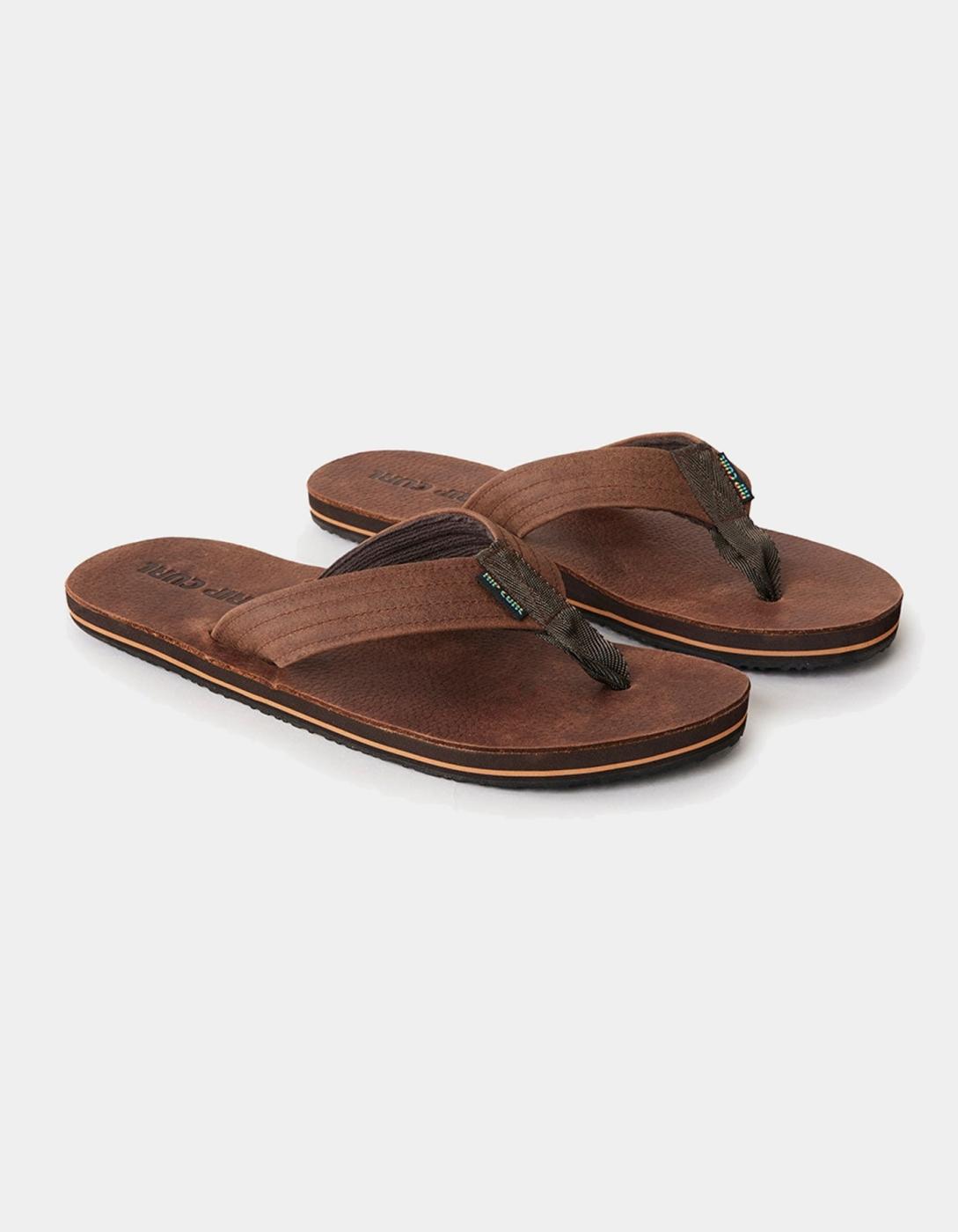 Chanclas RIP CURL REVIVAL LEATHER - Dark Brown