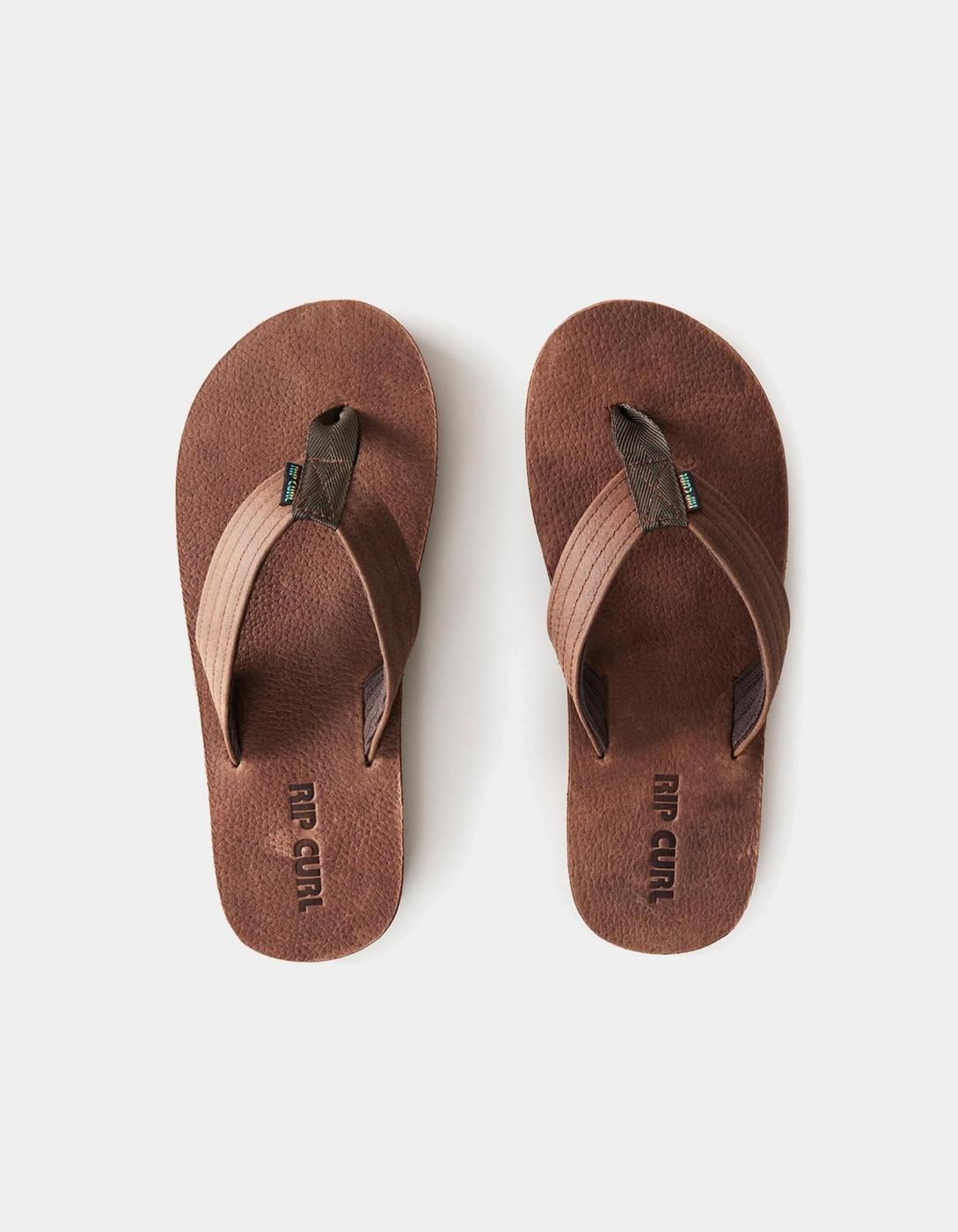 Chanclas RIP CURL REVIVAL LEATHER - Dark Brown