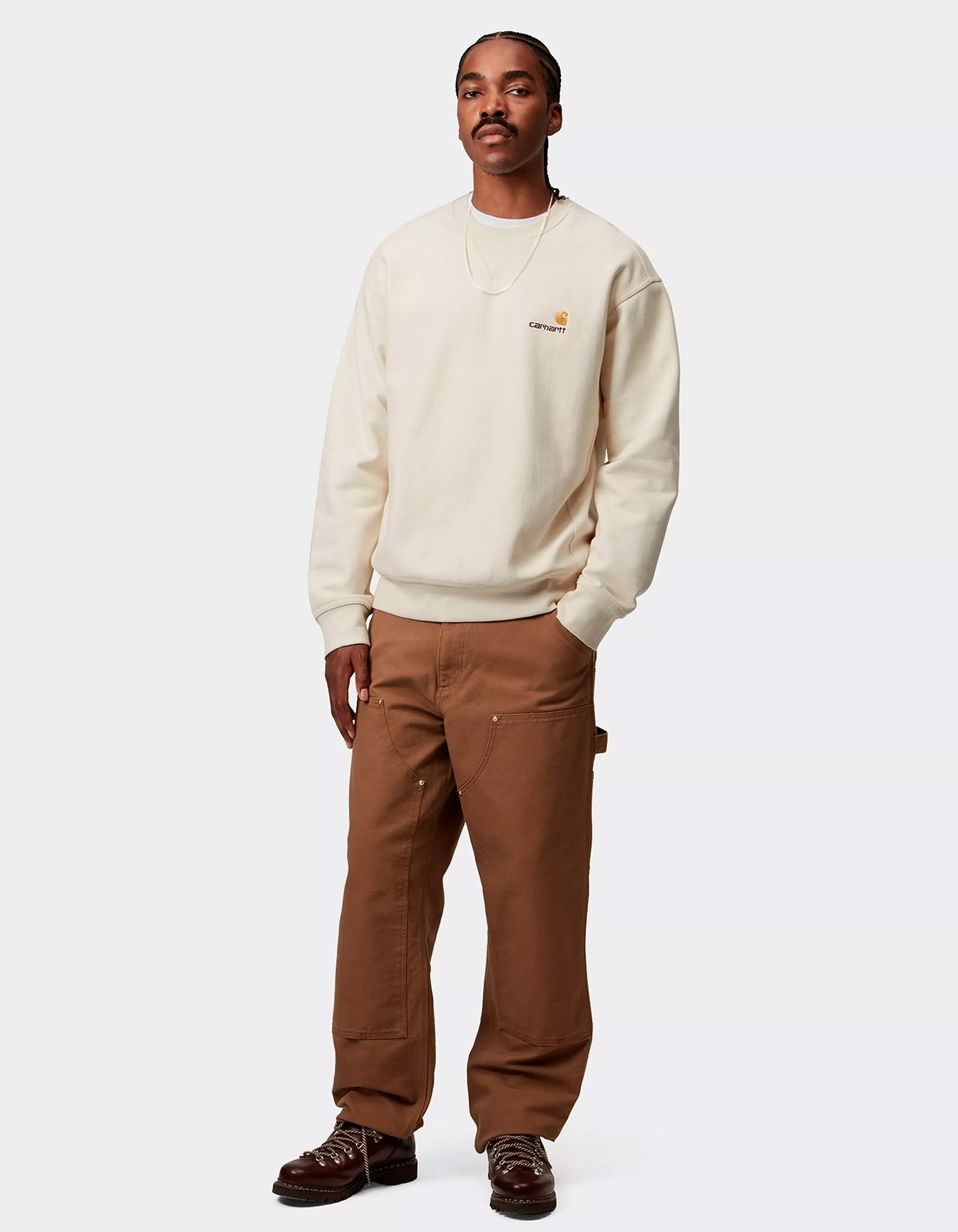 Sudadera Crew AMERICAN SCRIPT - Natural
