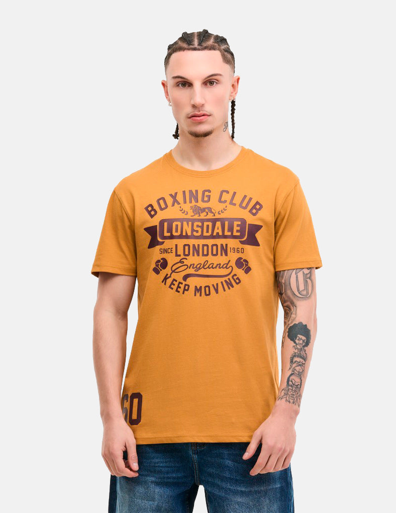 Camiseta LONSDALE GRUTING - Ochre/Oxblood
