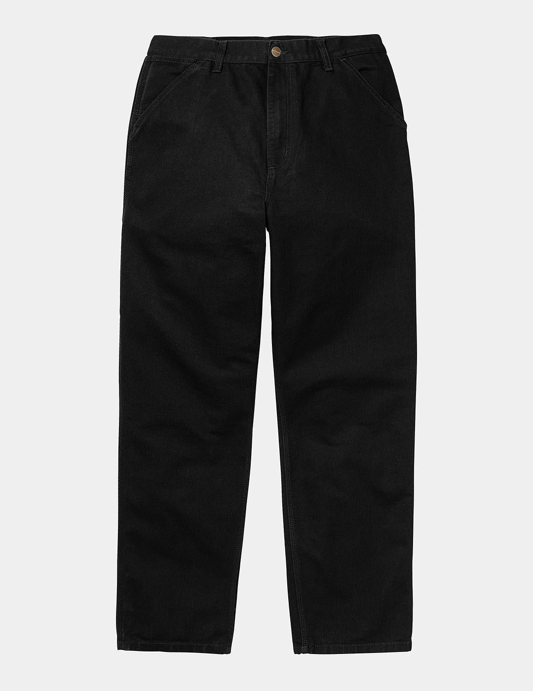 Pantalón CARHARTT WIP SINGLE KNEE - Black Rinsed