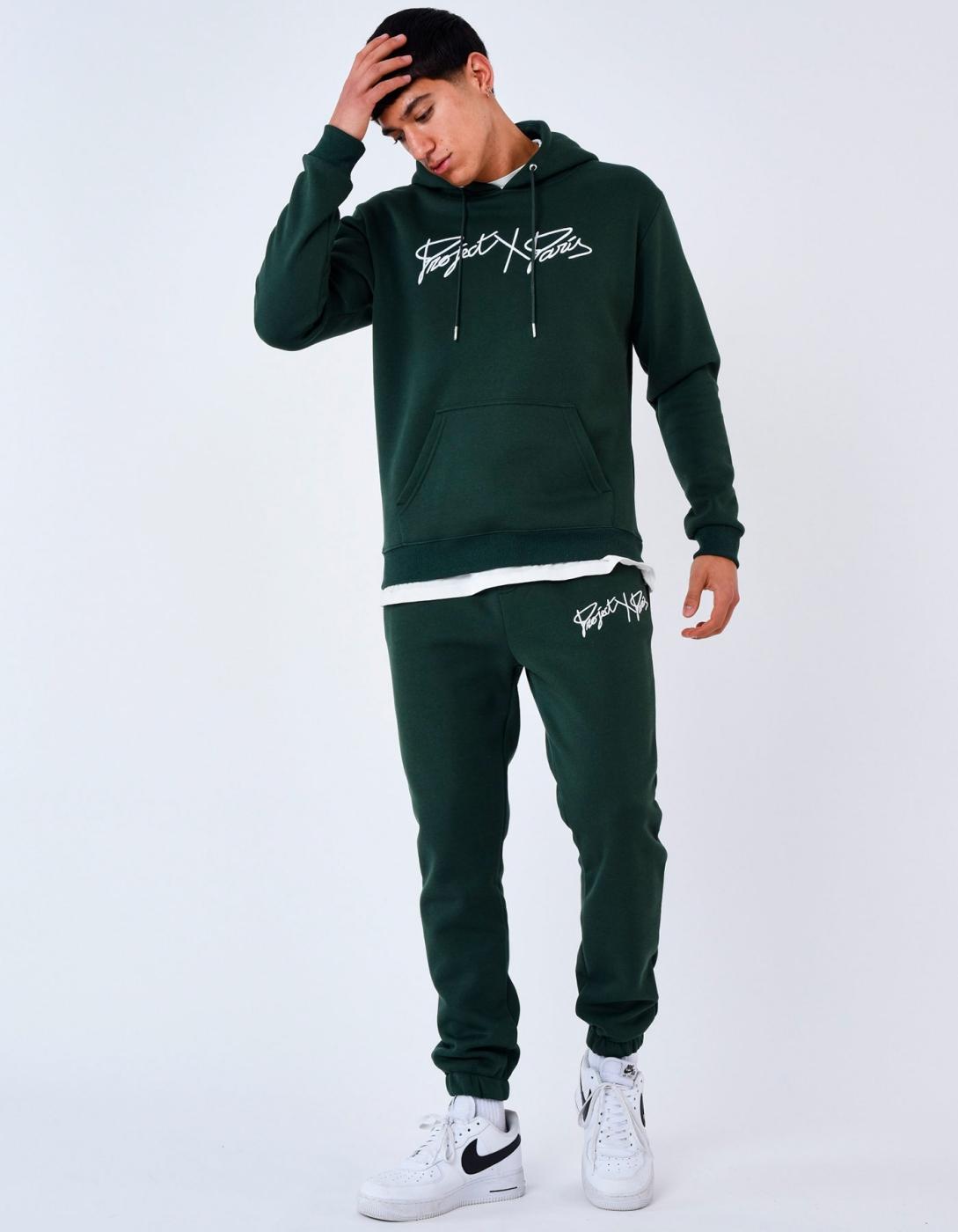 Pantalón Chándal T224006 - Verde/Blanco