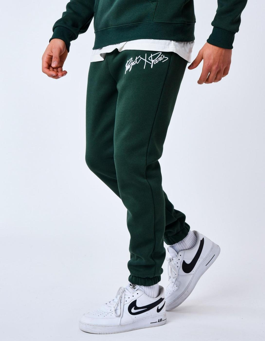 Pantalón Chándal T224006 - Verde/Blanco
