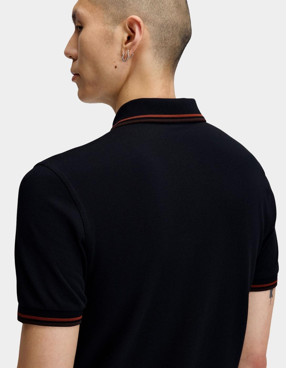 Polo FRED PERRY M3600 - Navy/Brandy/Rich Brown