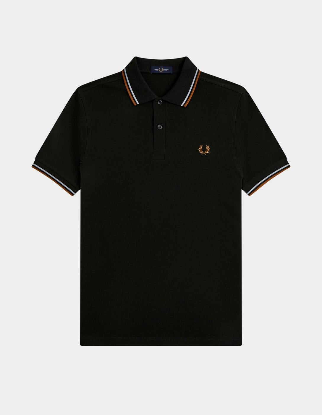 Polo FRED PERRY M3600 - Night Green/Dusky Blue/Dark Caramel