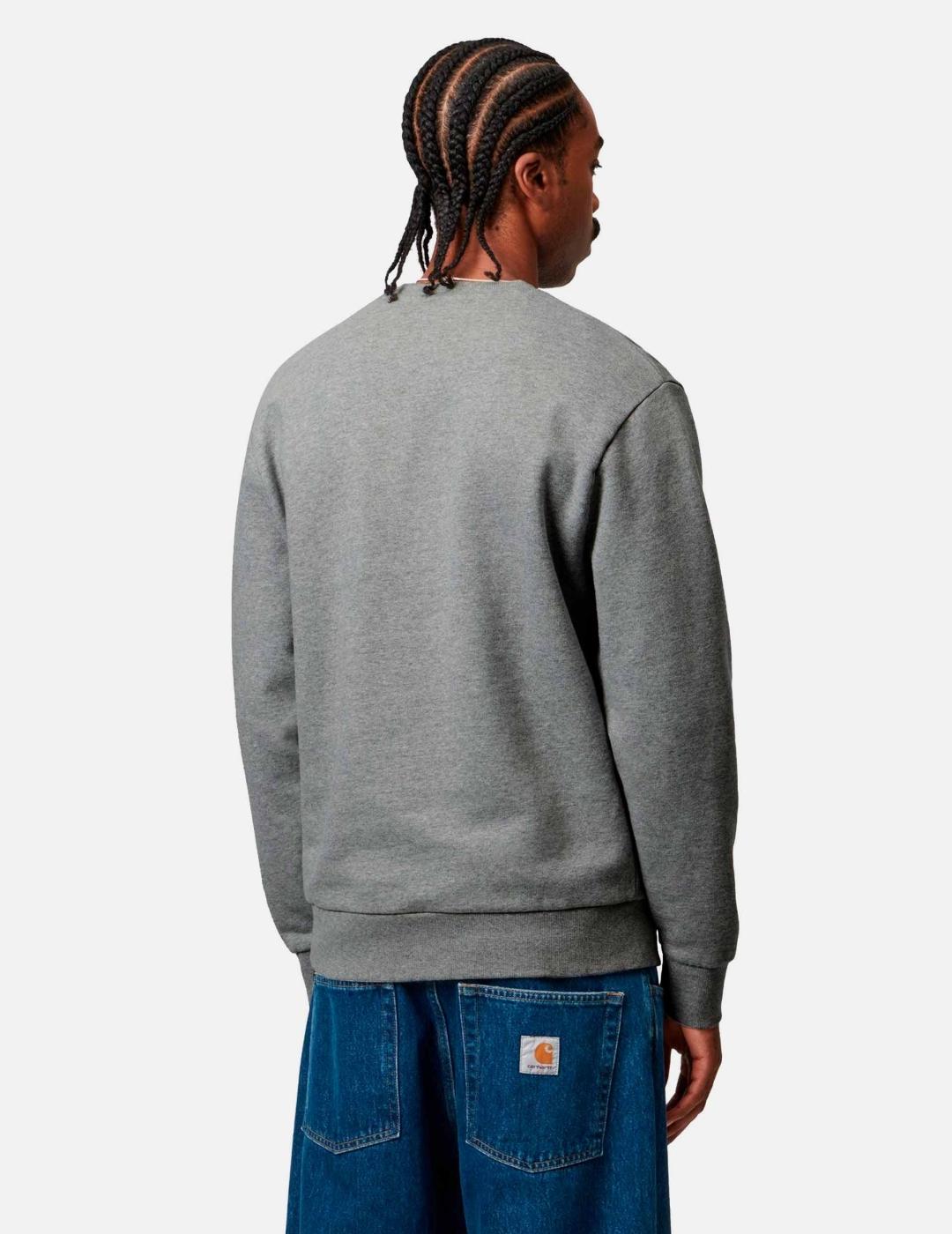 Sud.Crew CARHARTT WIP SCRIPT EMBROIDERY-Grey Heather/ White
