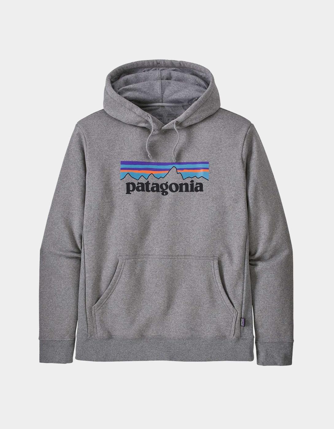 Sudadera Cap. PATAGONIA P-6 LOGO UPRISAL - Gravel Heather