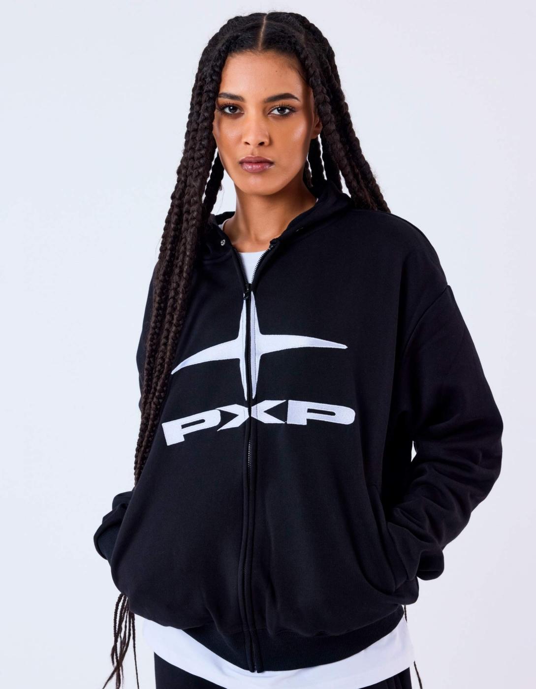 Sudadera Capucha Abierta PXP 2534000 - Negro