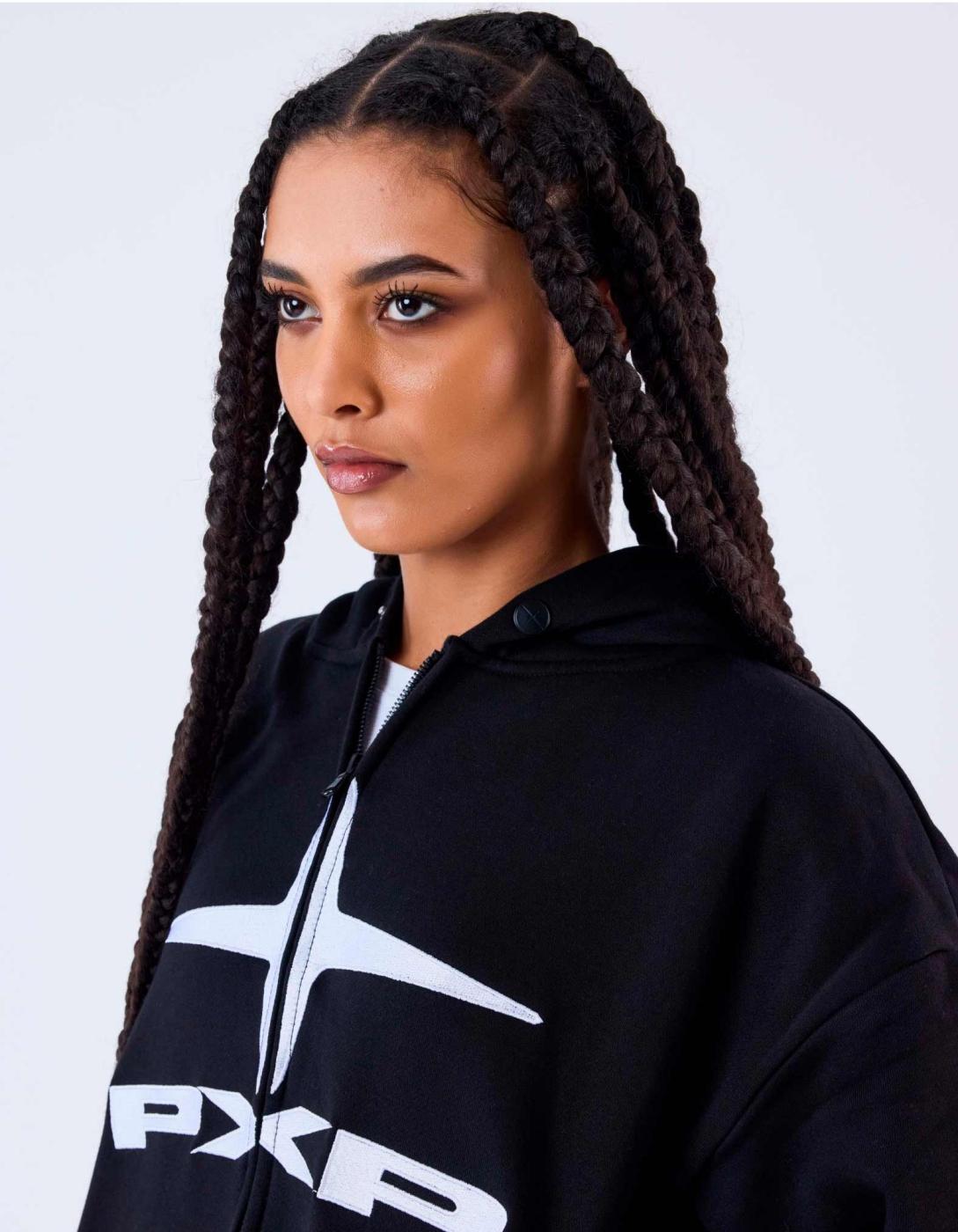 Sudadera Capucha Abierta PXP 2534000 - Negro