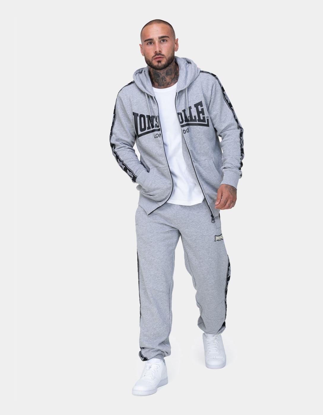 Sudadera Capucha LONSDALE BIGTON - Marl Grey/Black/White