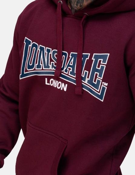 Sudadera Capucha LONSDALE SELLAN - Oxblood/Dark Navy/Ecru