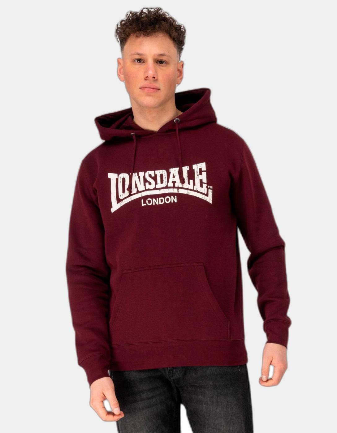 Sudadera Capucha LONSDALE WOLTERTON - Oxblood/Ecru