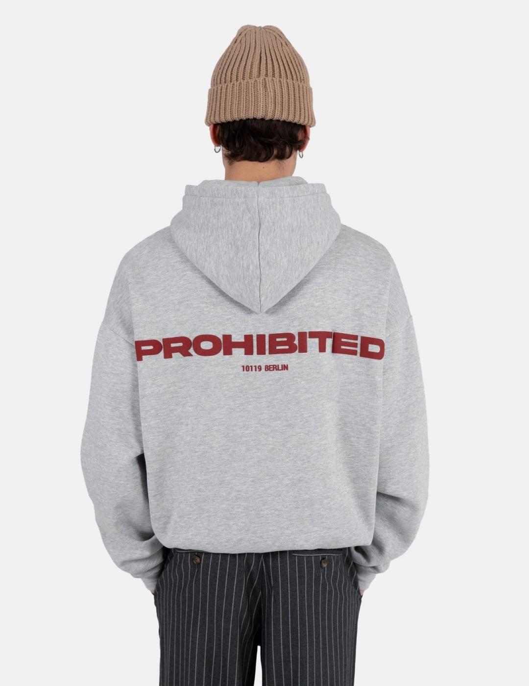 Sudadera Capucha PROHIBITED 10119 - Grey Melange