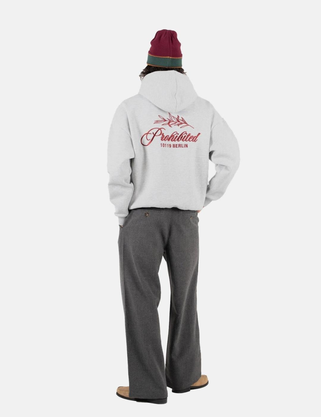 Sudadera Capucha PROHIBITED LEAF - Grey Melange