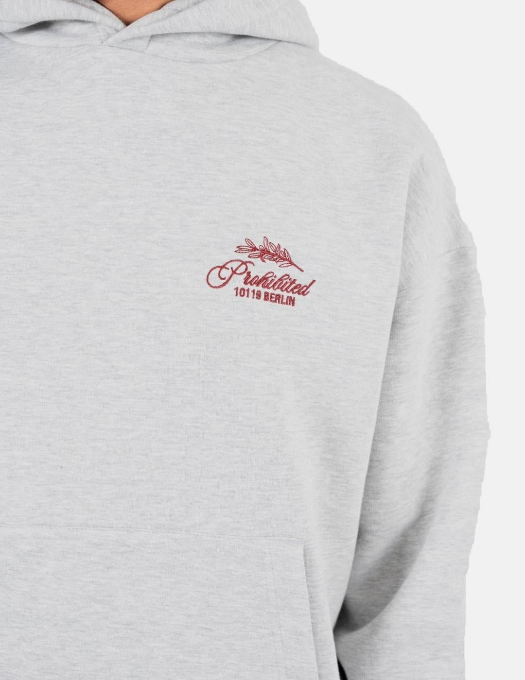 Sudadera Capucha PROHIBITED LEAF - Grey Melange