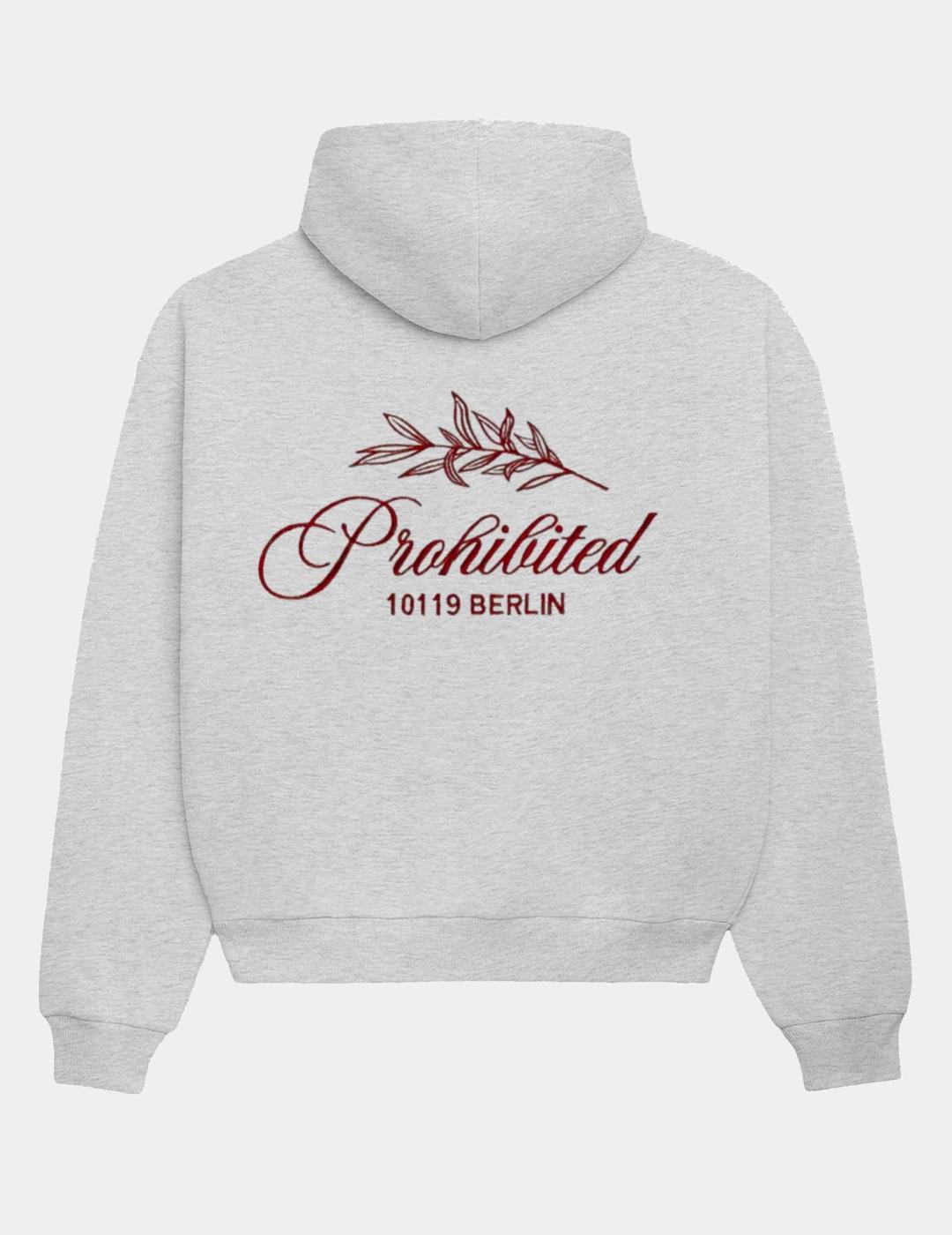 Sudadera Capucha PROHIBITED LEAF - Grey Melange