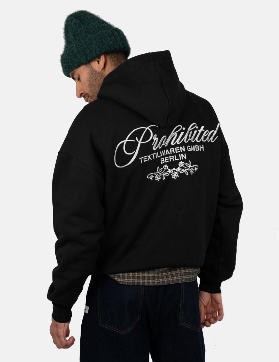 Sudadera Capucha PROHIBITED TEXTILWAREN - Black