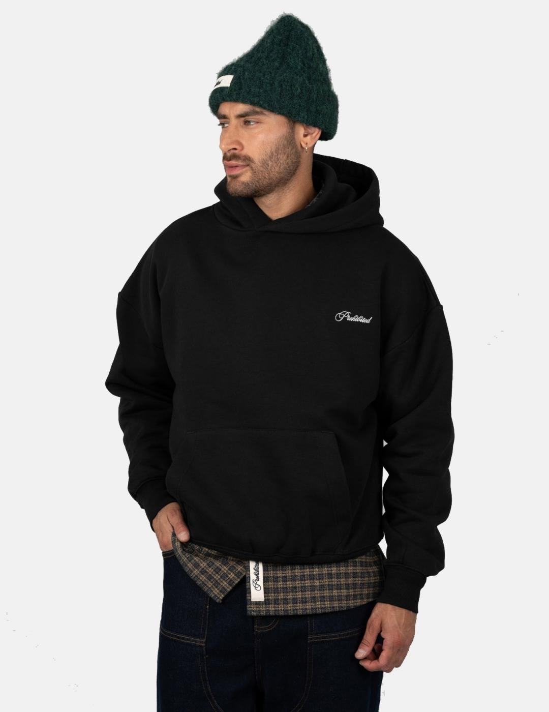 Sudadera Capucha PROHIBITED TEXTILWAREN - Black
