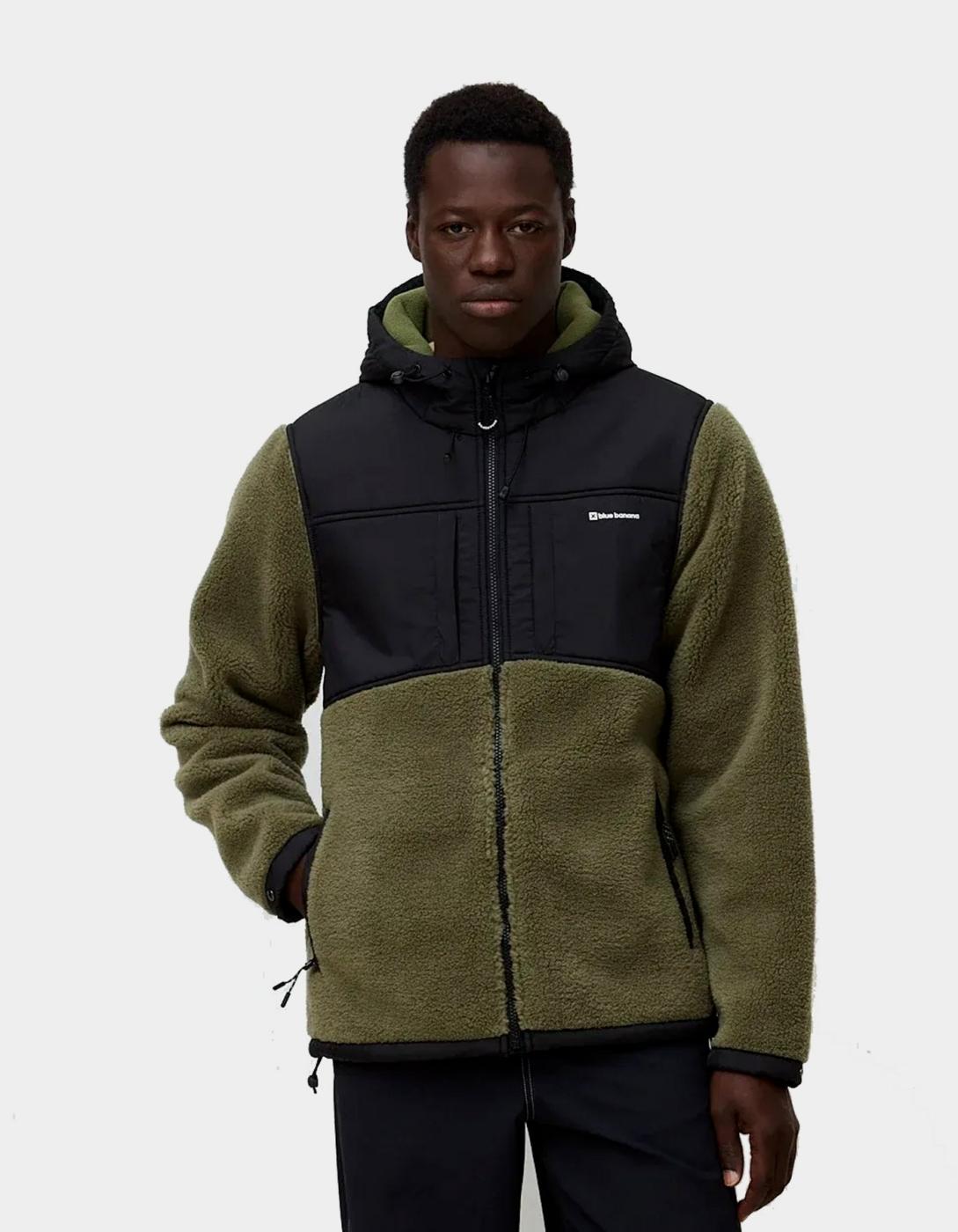 Sudadera Capucha SHERPA - Olive Green