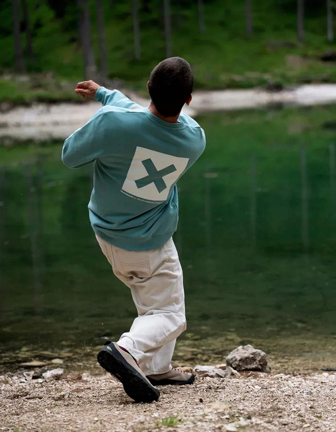 Sudadera Crew BLUE BANANA NATURE - Dusty Acqua