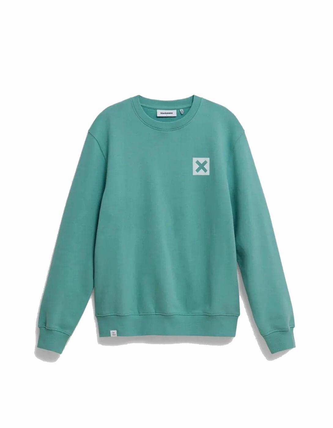 Sudadera Crew BLUE BANANA NATURE - Dusty Acqua