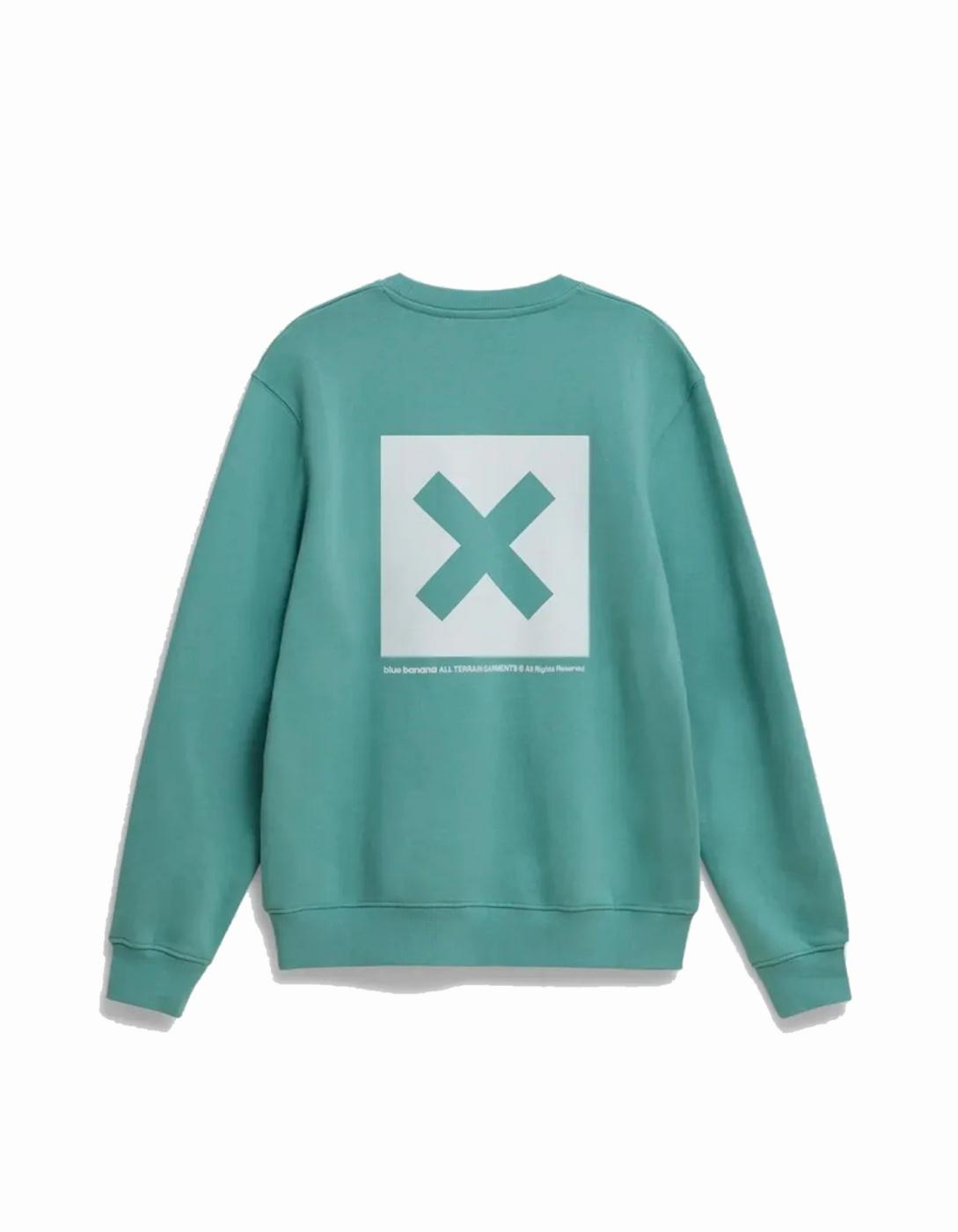 Sudadera Crew BLUE BANANA NATURE - Dusty Acqua