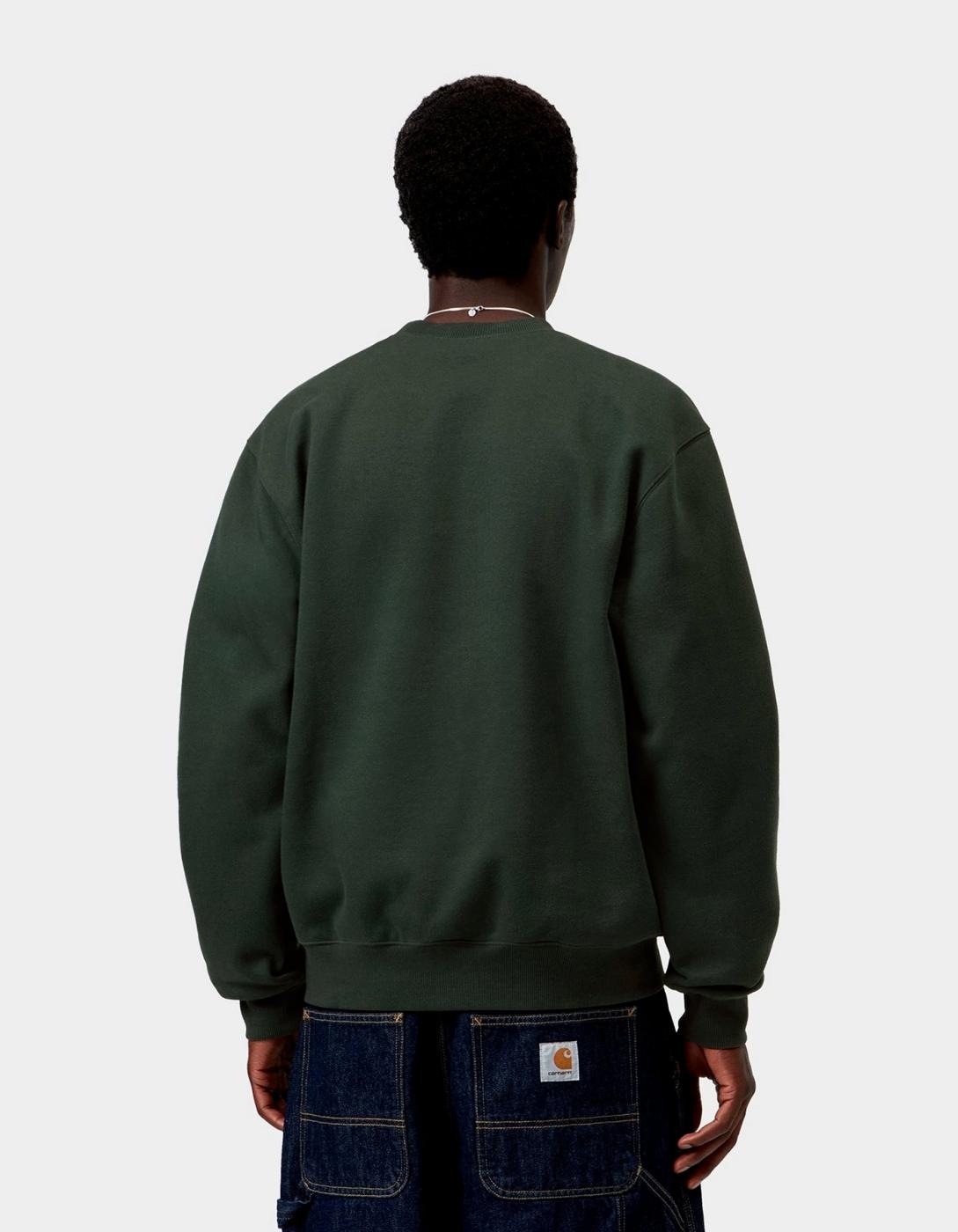 Sudadera Crew CARHARTT SWEAT - Dark Scarab / Palis