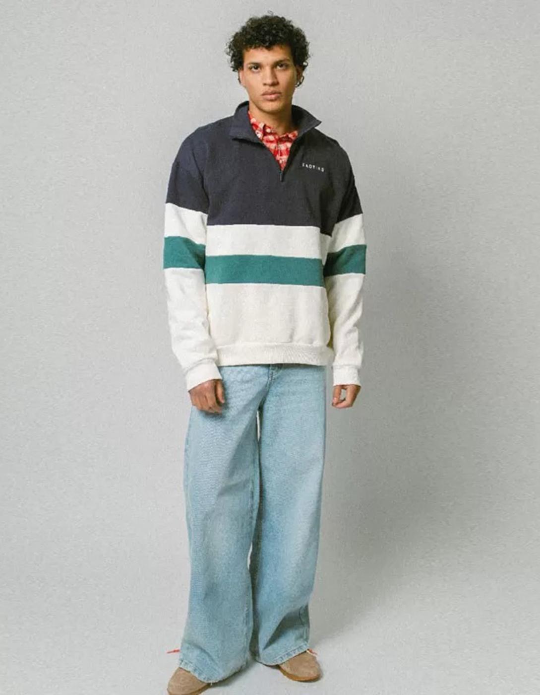 Sudadera Crew CARTER - Ivory/Navy/Heura