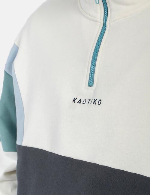Sudadera Crew KAOTIKO ARTHUR - Ivory/Black/Niagara