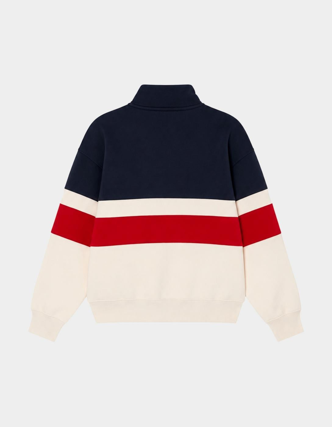 Sudadera Crew KAOTIKO ZIPPER CARTER - Ivory/Blue/Salsa