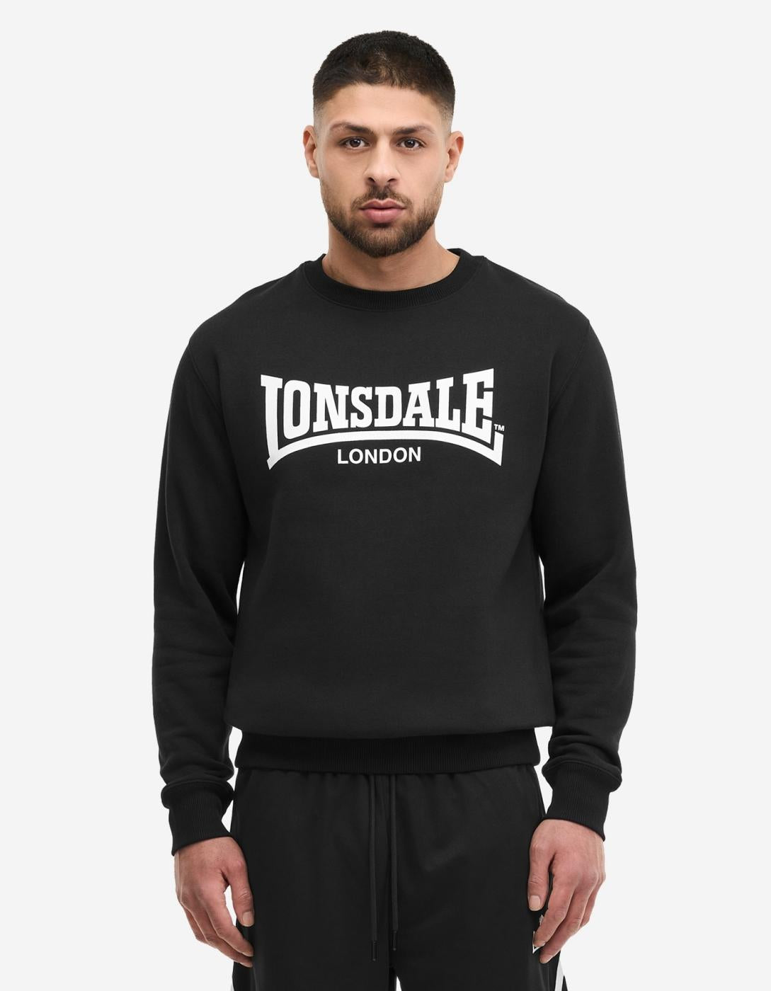 Sudadera Crew LONSDALE WELHAM - Black/White