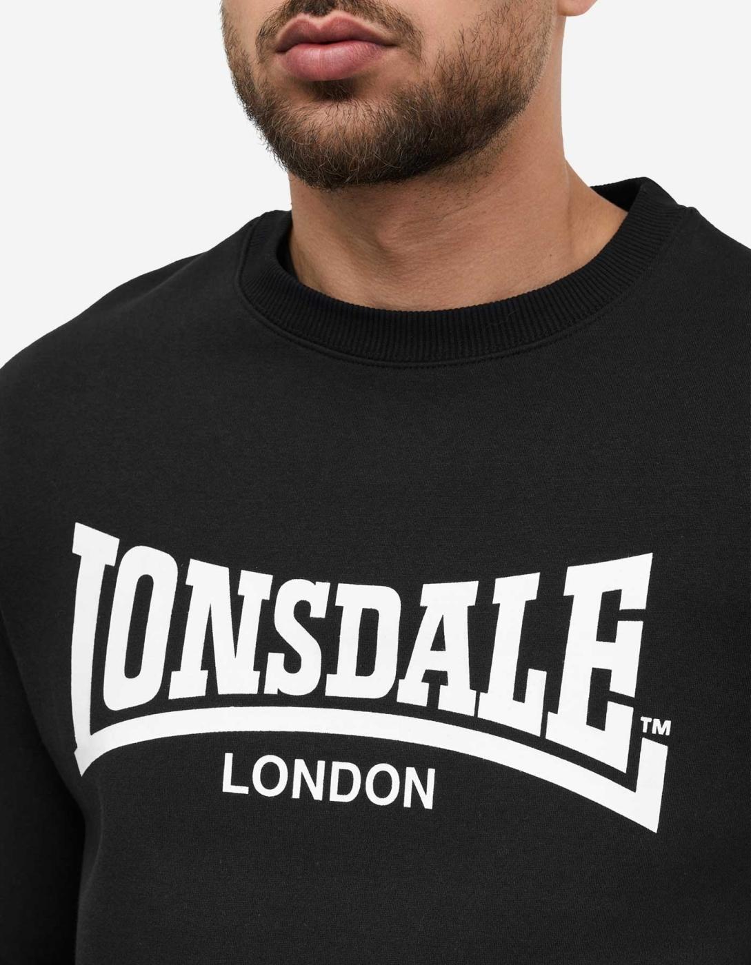 Sudadera Crew LONSDALE WELHAM - Black/White