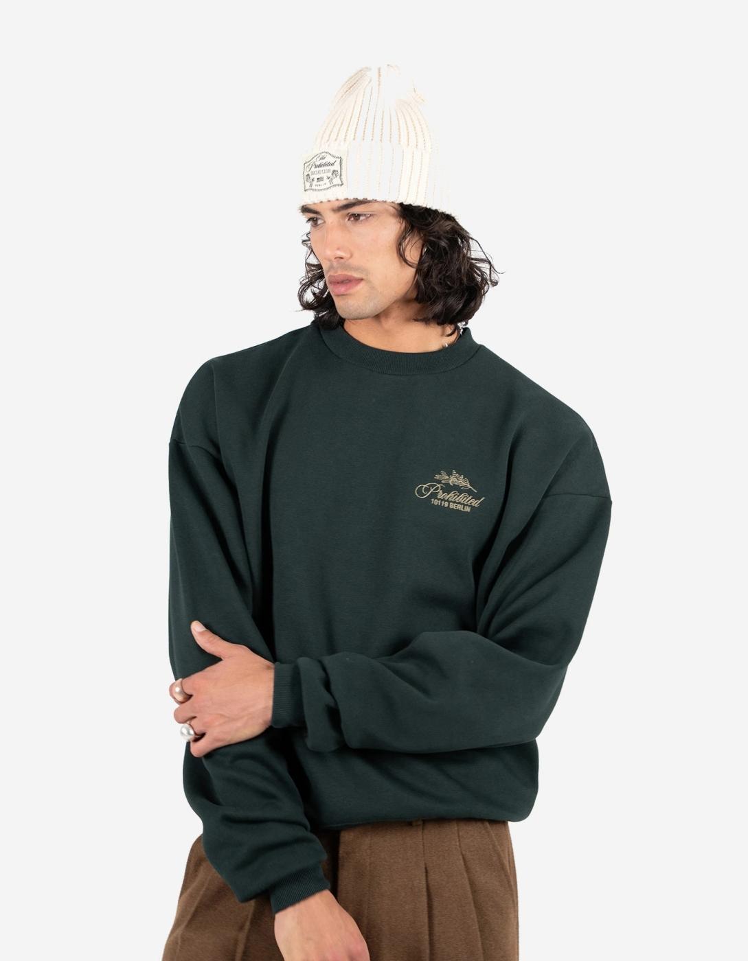 Sudadera Crew PROHIBITED LEAF - Green