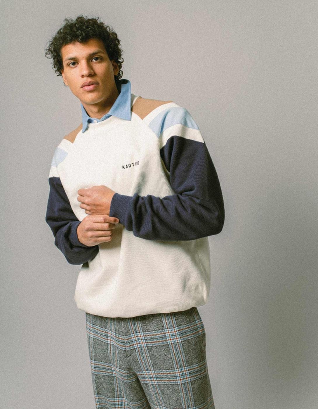 Sudadera KAOTIKO Crew ROCCO - Ivory/Navy