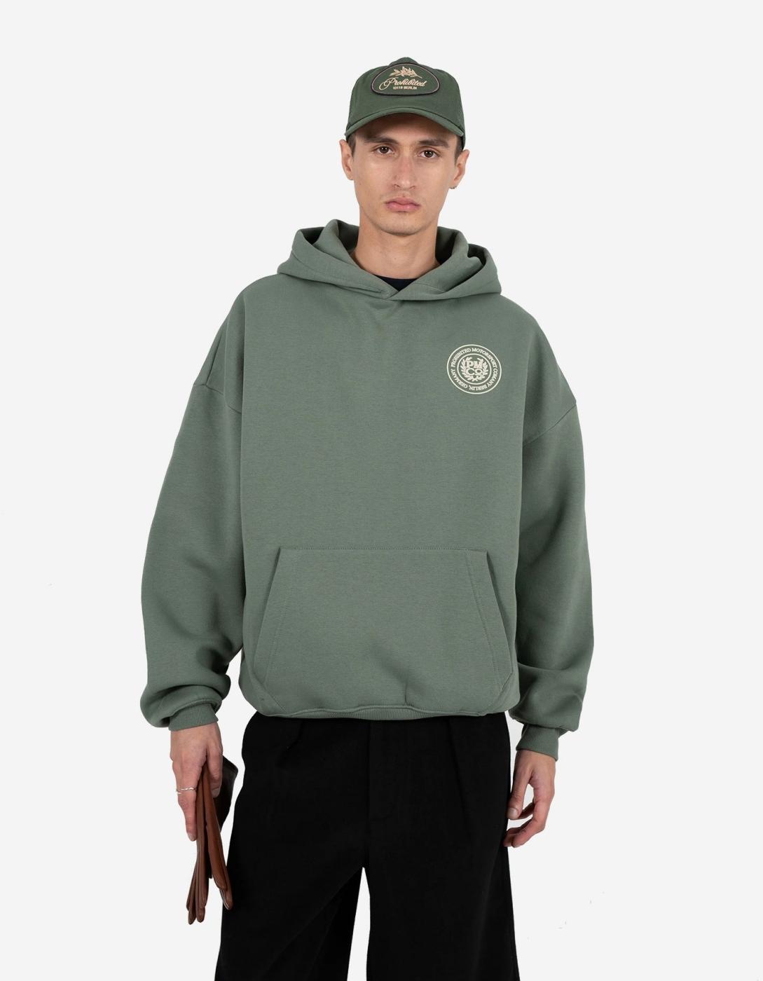 Sudadera PROHIBITED Capucha HORSE RACER - Green