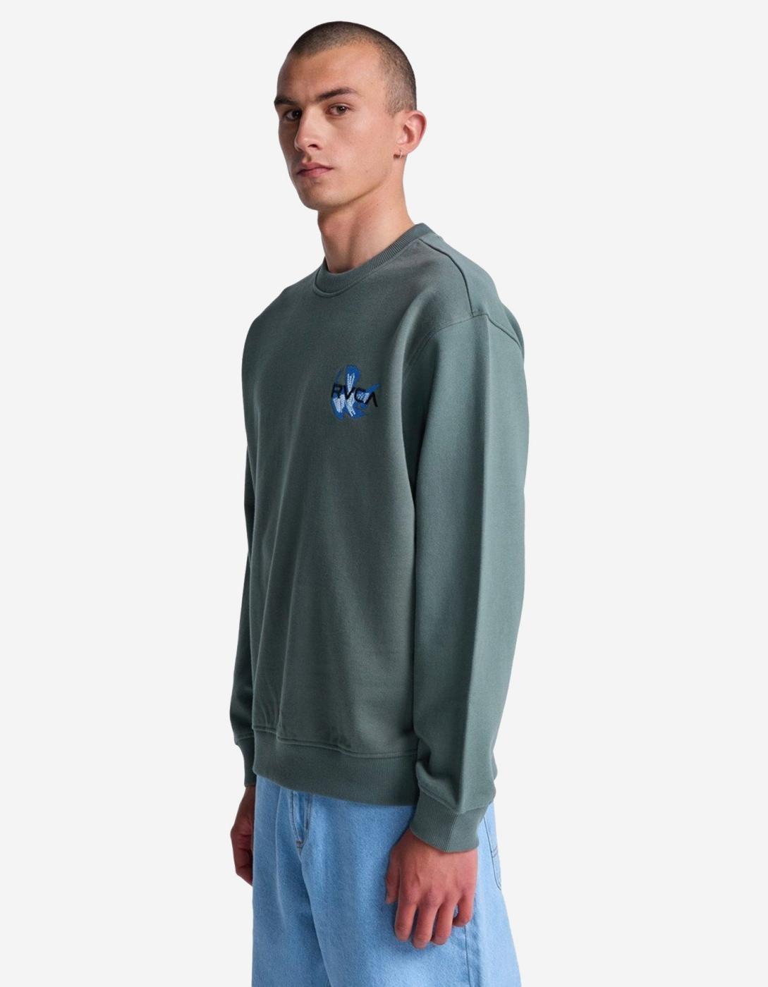 Sudadera RVCA Crew AF - Sage Leaf