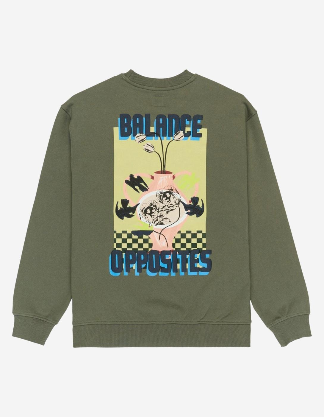 Sudadera RVCA Crew AF - Sage Leaf