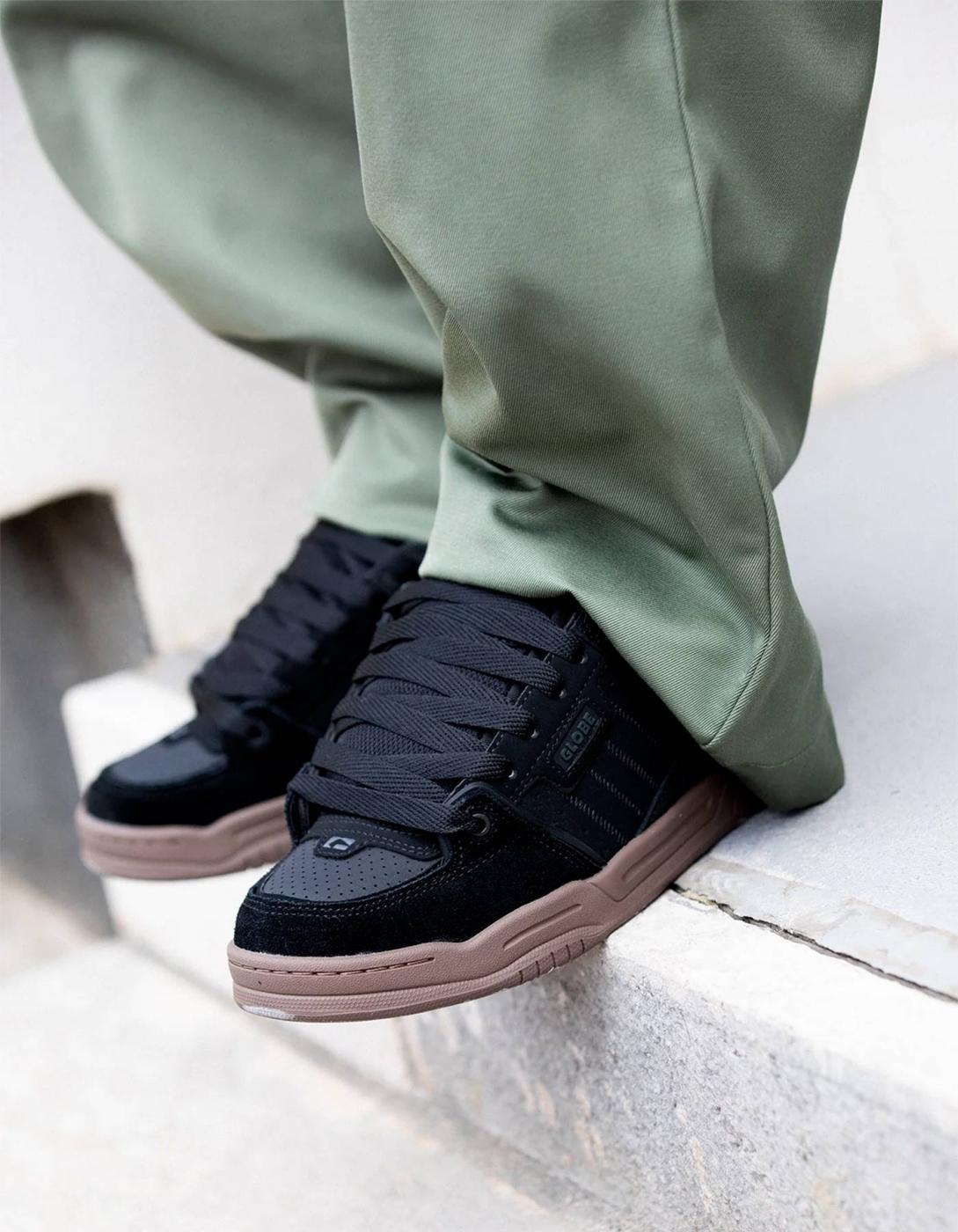 Zapatillas GLOBE FUSION - Black/Tobacco Gum
