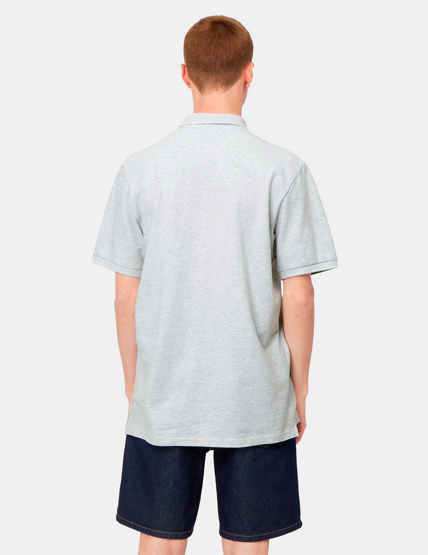 Polo CARHARTT WIP CHASE PIQUE - Ash Heather / Gold