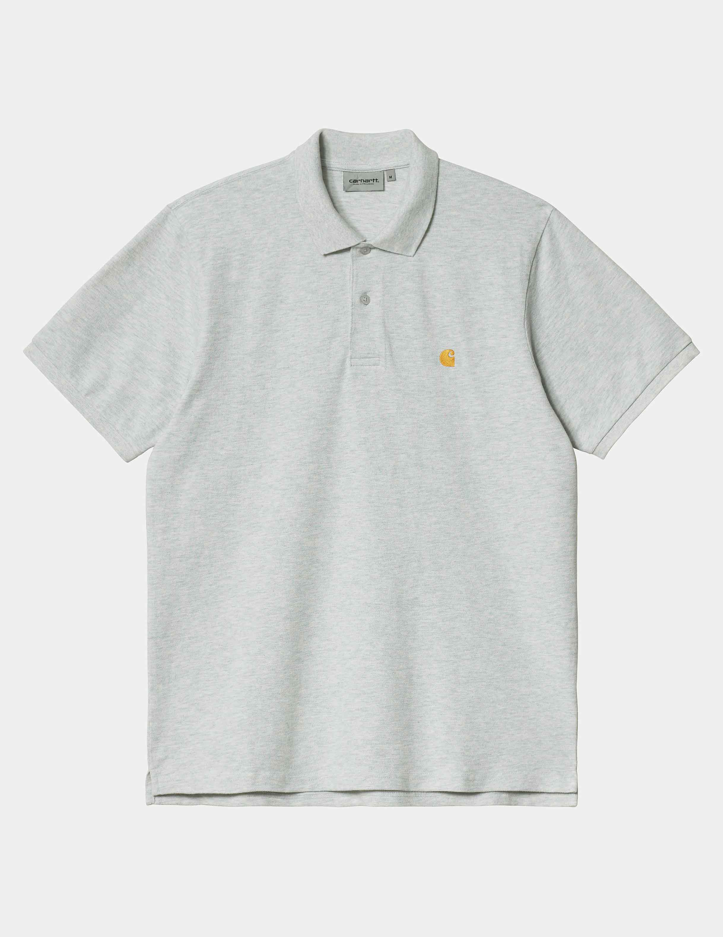 Polo CARHARTT WIP CHASE PIQUE - Ash Heather / Gold