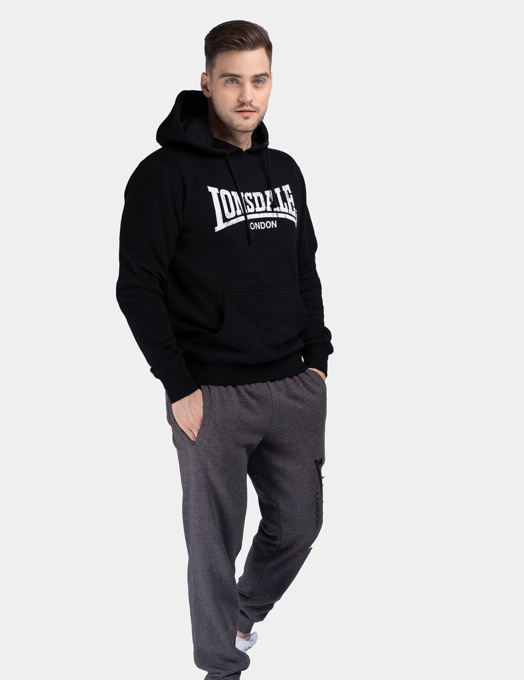 Sudadera Capucha LONSDALE WOLTERTON - Black/White