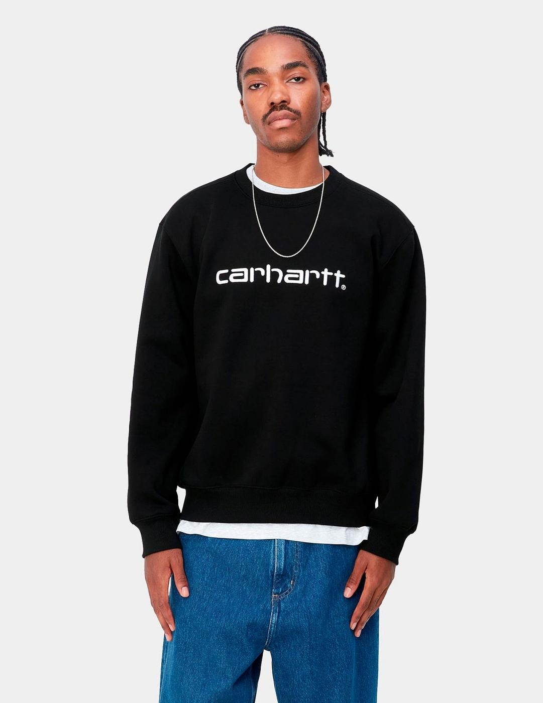Sudadera Crew CARHARTT SWEAT - Black / White