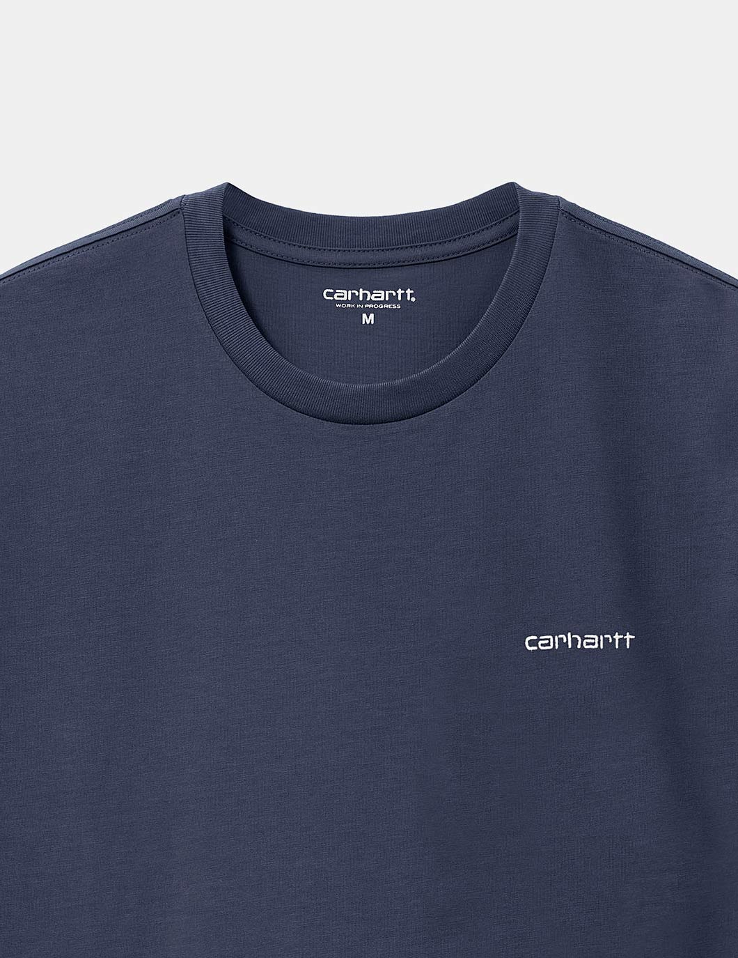 Camiseta CARHARTT WIP SCRIPT EMBROIDERY-Air Force Blue/Whit