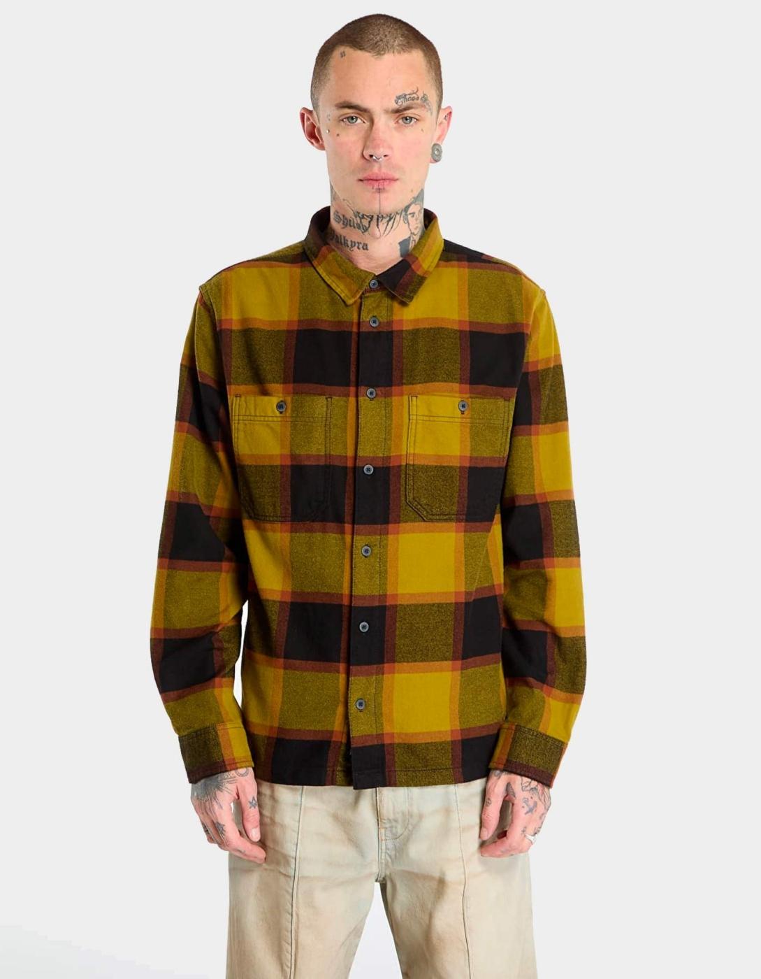 Camisa Vans LARKSPUR PLAID FLANNEL - Burnt Gold/Black