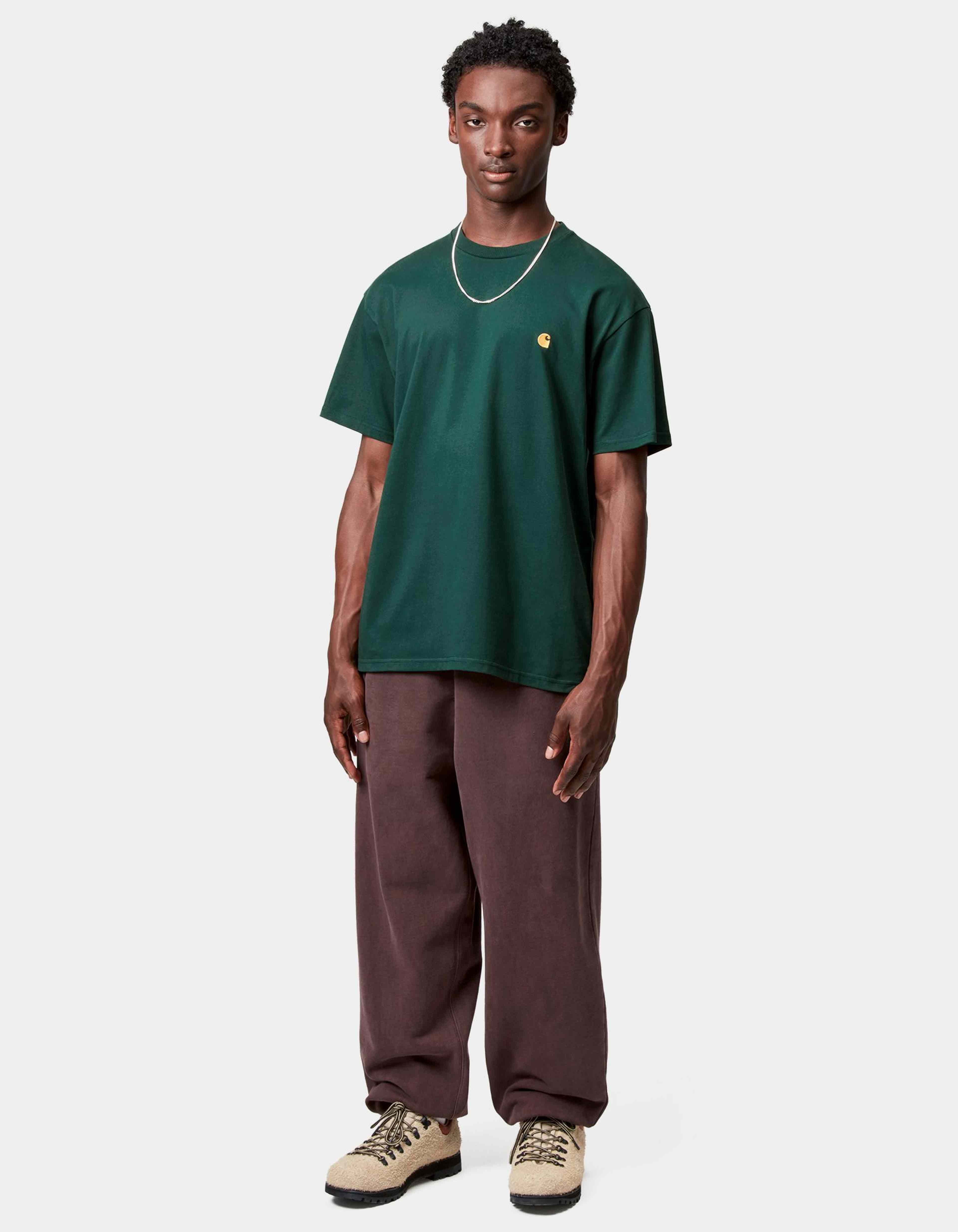 Camiseta CARHARTT WIP CHASE - Dark Fir / Gold